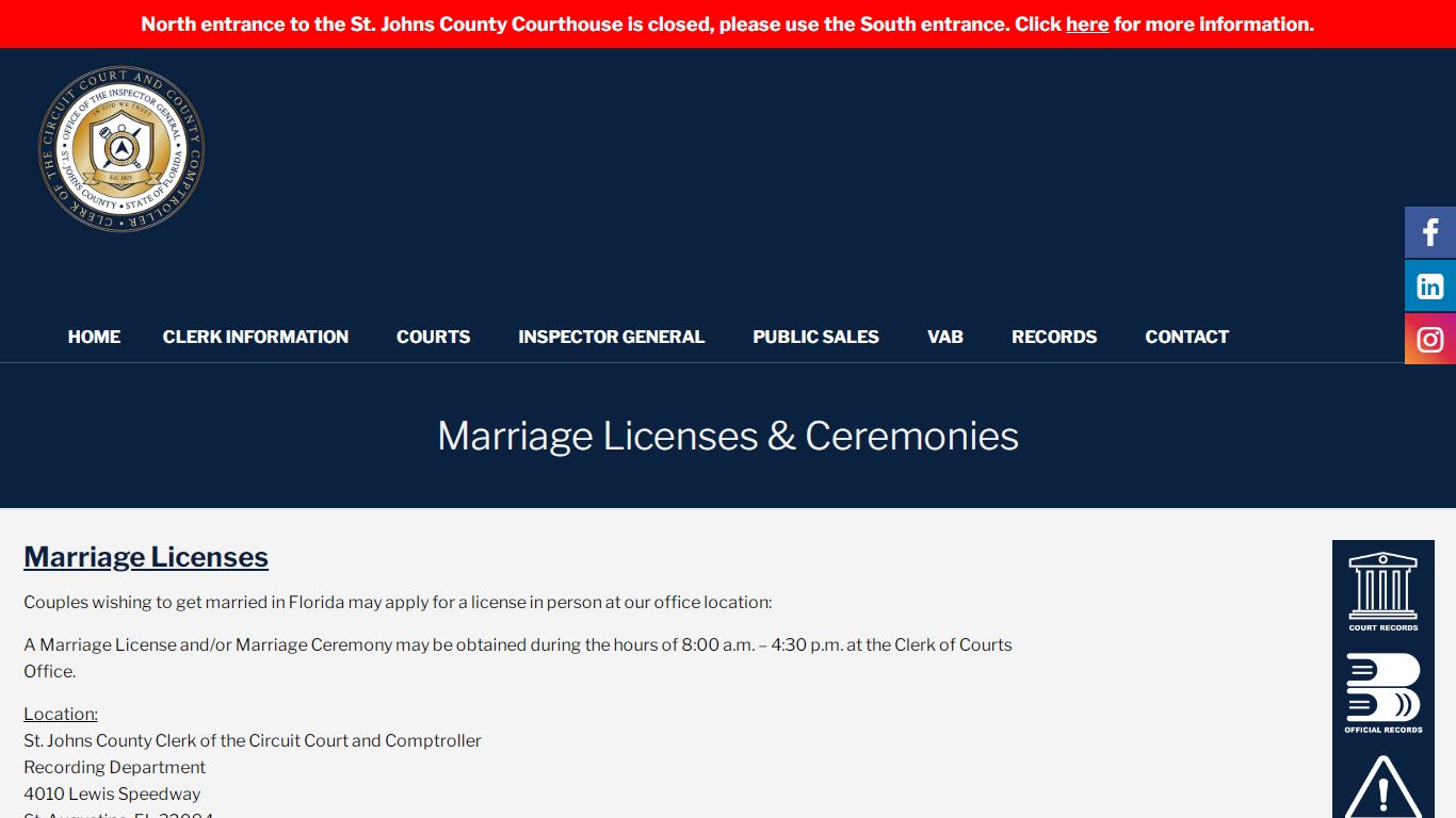 Marriage Licenses - St. Johns County Clerk of Court