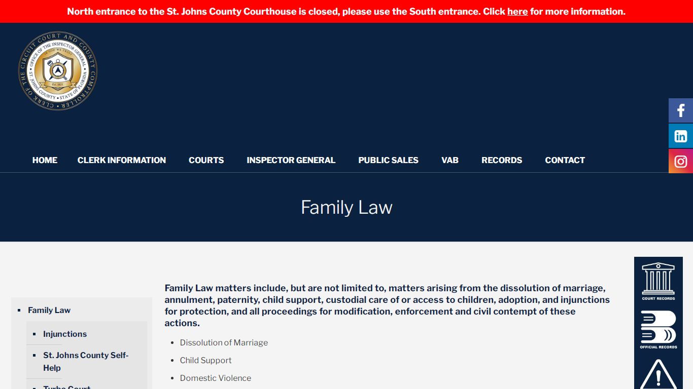 Family Law - St. Johns County Clerk of Court