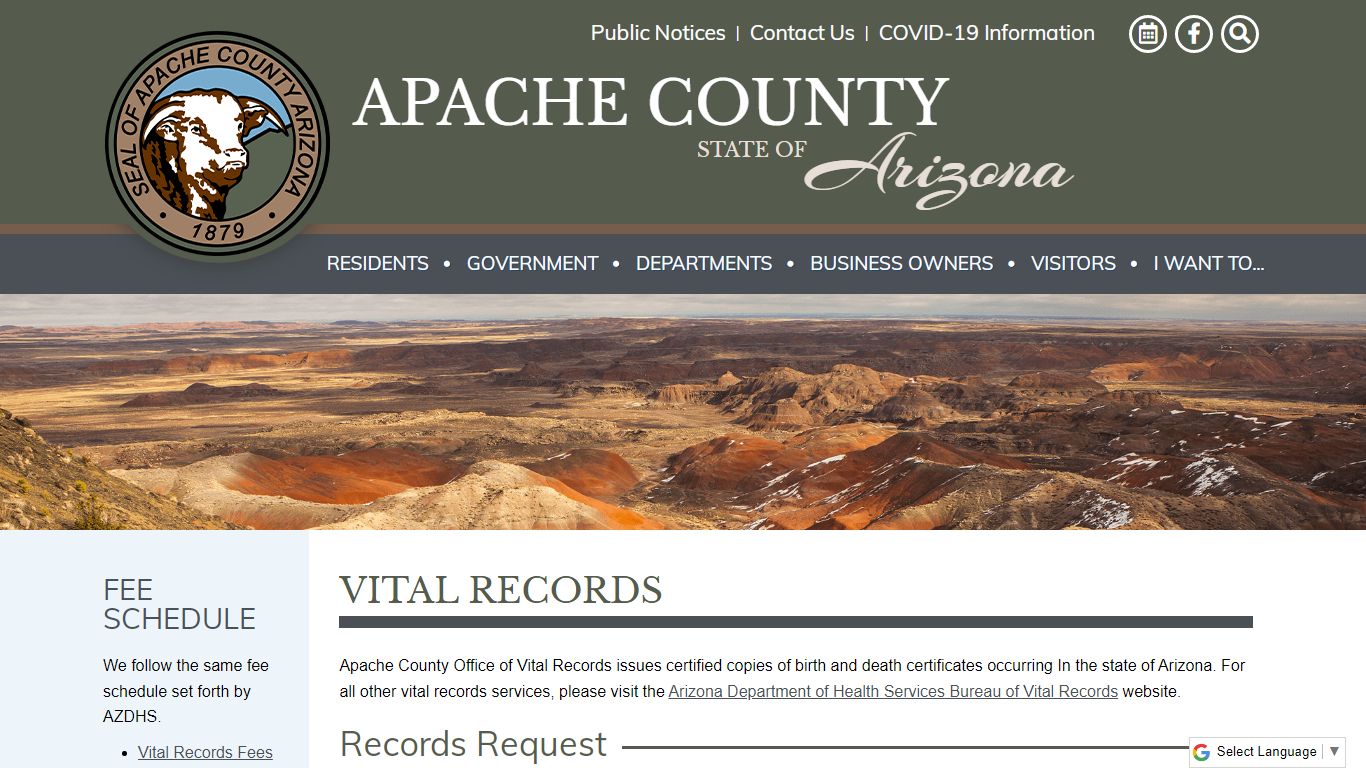 Apache County - Vital Records